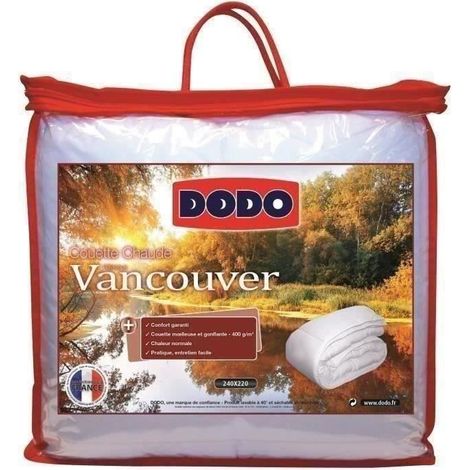 DODO Couette chaude 400gr/m2 VANCOUVER 240x260 cm blanc (1/5)