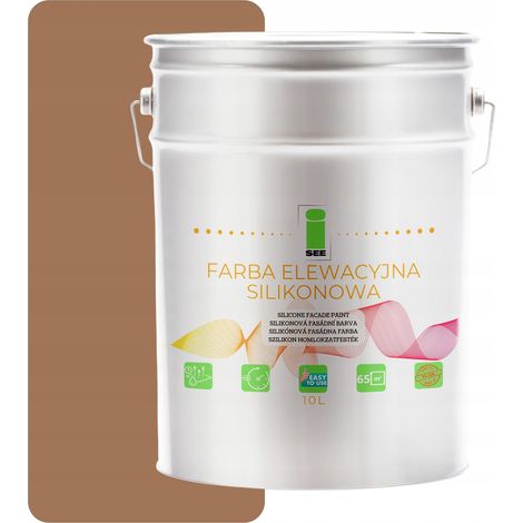Pintura de silicona para fachadas, marrón claro, tono marrón, 10 L (1/5)