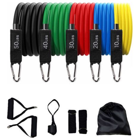 BUNTHAUS Bandes élastiques de résistance, 5 niveaux différents, jusqu'à 150 lb (68 kg), pour les salles de sport à domicile, multicolores (1/3)
