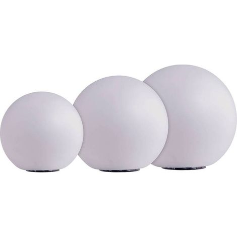 [NEUWERTIG] B-Ware Heitronic LED-Leuchtkugel Gartenleuchte BOULE 3er Set neutralweiß Kunststoff (1/2)