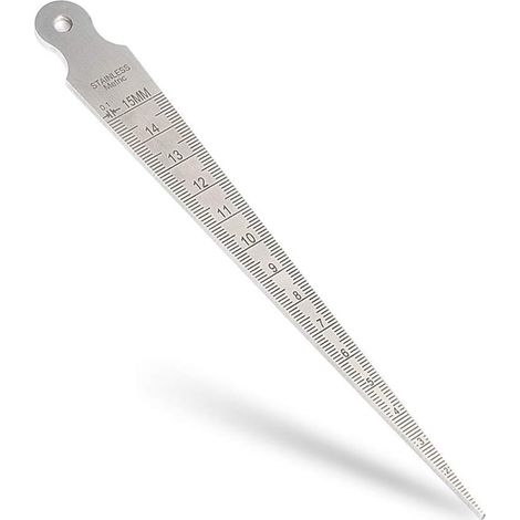 Sollbry Jauge Conique 1-15mm Jauge de Soudage Palpeur Jauge d'Écartement Métrique Impérial en Acier Inoxydable Outil de Mesure et Inspection de Écart Trou Épaisseur (1/5)