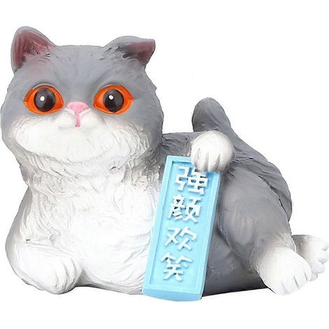 Figurine Chat Cartoon Miniature Animaux, Décoration Gâteau, Ornement Auto, Cadeau, Collection Voiture (1/5)