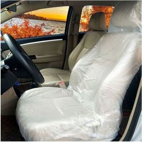 Pack of 50 disposable car seat covers – Waterproof, transparent plastic protection 140x80cm – For mechanics and garages (1/5)