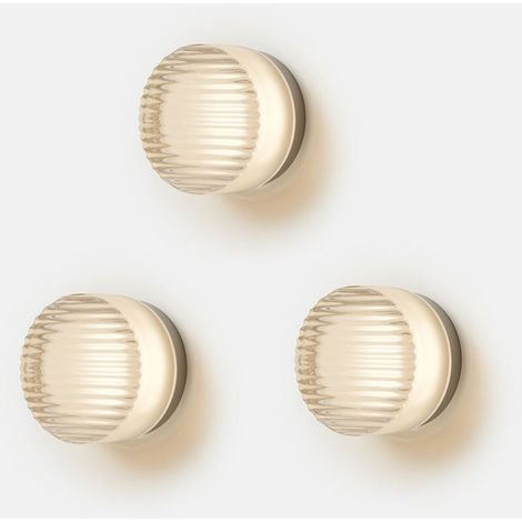 Wottes – Applique murale moderne ronde 3Pcs – Aluminium brossé – Lumière blanche chaude 5W – Ø13,5cm – Éclairage minimaliste pour salon et entrée (1/5)