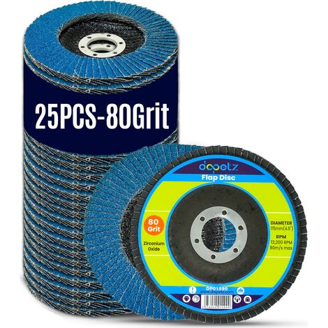 Dapetz ® Flap Discs 80 Grit 115mm Zirconia Grinding Discs Zirconium Sanding Discs for 4.5" Angle Grinder to Sanding Grinding Metal Wood and Stainless Steel 25X (1/5)