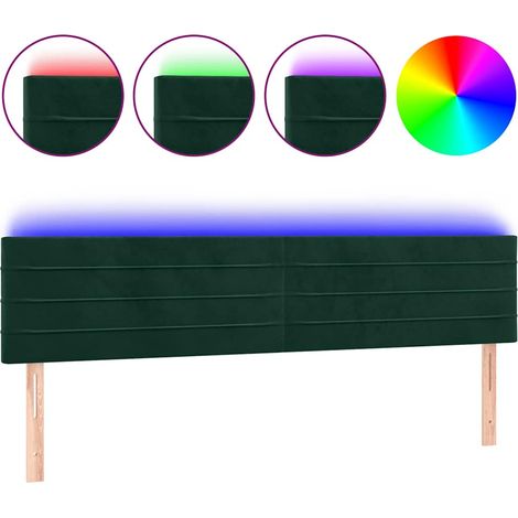 Maison Exclusive - Cabecero con LED de terciopelo gris oscuro 160 (1/5)