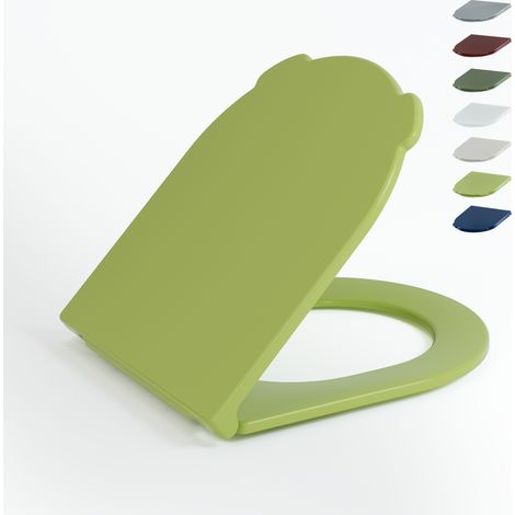 Abattant WC Forme D en Thermodur Haute Densité - Système Top-Fix (Fixation par le Haut) - Charnières en Acier Inoxydable - Frein de Chute Soft-Close - AquaWise