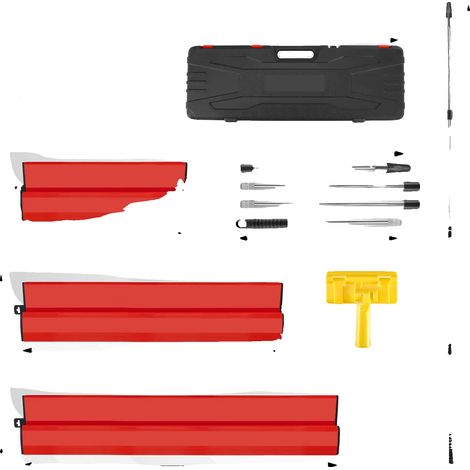 Set di lamette da barba, lame in acciaio inossidabile, compatibili con manici estensibili, colore rosso. (1/2)