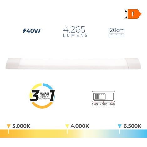 LED-Band 40 W, variable Lichttemperatur 6500 K / 4000 K / 3000 K, 4265 Lm, 120 x 2,6 x 7,4 cm