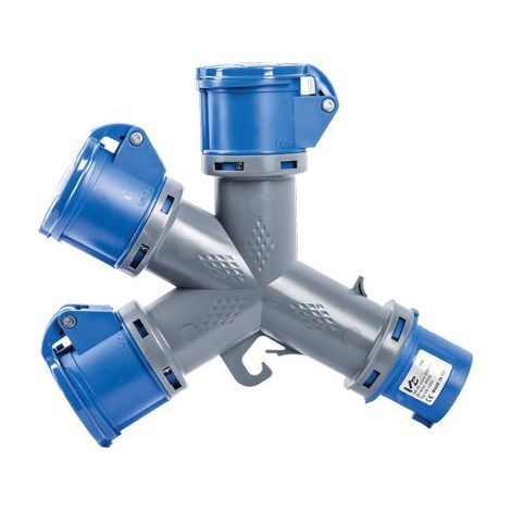 ADATTATORE MULTIPLO SPINA BLU PRESA BLU 1352 VB - 2P+T 16A IP44