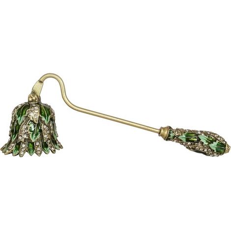Estintore per candele in lega di zinco per aromaterapia con strass, design vintage, estintore portatile a stoppino per candele lunghe, per spegnere in sicurezza incendi in famiglia e durante le feste. (1/4)