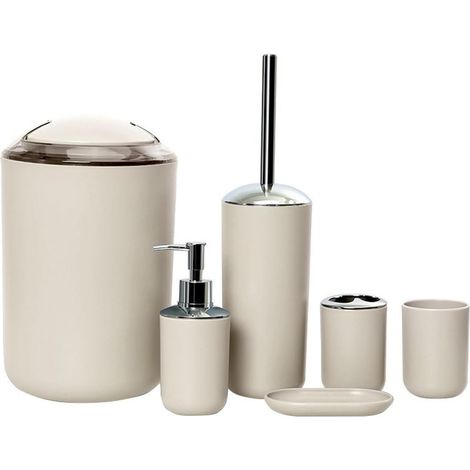 toiletries six piece storage kit waste bin soap dish (1/3)