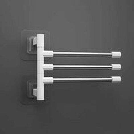 Wall-mounted towel rack with suction cups, 180° swivel, with 3 bars for bathroom (1/5)