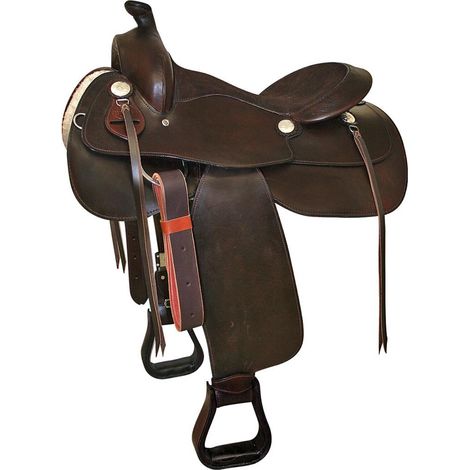 Selle Western Triple S en cuir huilé avec siège en daim et complète avec sangle