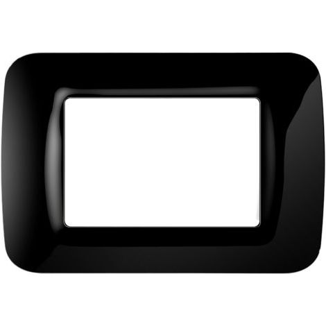 PLAQUE COUVRE-INTERRUPTEURS NOIR TONER 'SYSTEM' 3 postes