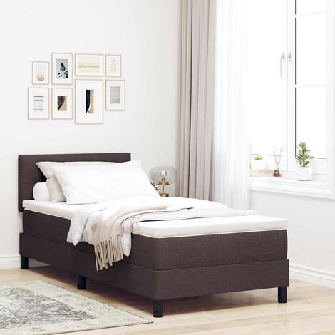 Boxspringbett mit Kissen Dunkelbraun 100 x 200 cm Stoff