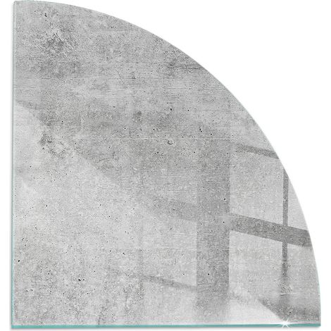 Funkenschutzplatte für Kamin Hitzeschutz Schutzplatte Hartglas Dekorative Glasbodenplatte Rohbetonstruktur 1/4 100x100 cm