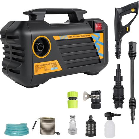 3000W électrique haute pression laveuse Portable lavage voiture pistolet polyvalent Machine à laver pour sols de jardin maison et voiture laveuse pistolet, Noir (1/5)