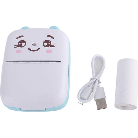 Mini imprimante thermique sans encre portable, machine d'impression Bluetooth, créateur d'étiquettes autocollantes et d'images bleue
