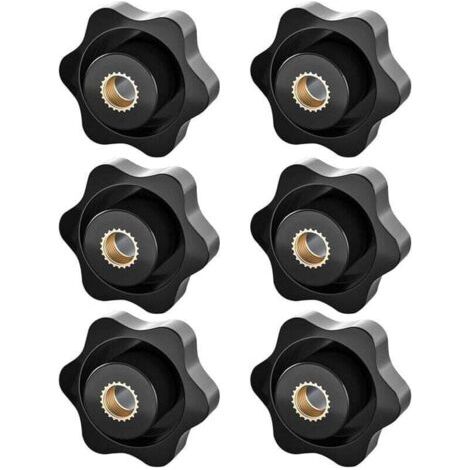 VURAHOME - Bouton de Serrage M8, XU, Ecrou Étoile, à Filetage Moleté, Écrou M8, Étoile Écrous Bouton,pour Mécaniques, Mobilier, Équipements Électroniques, 6 P - (1/4)