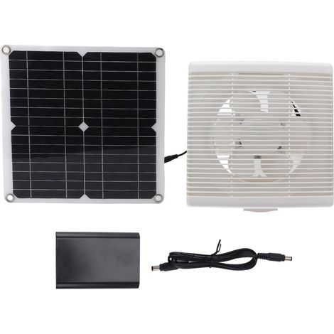 Ortviai Ventilateur solaire 12 W pour serre et extérieur – kit complet avec panneau photovoltaïque monocristallin 12 V (1/5)