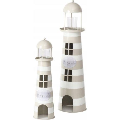 Boltze SANDS conjunto de dos faroles beige elegante (1/3)