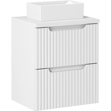 Waschtisch 50cm mit Keramikwaschbecken, weiß, NEWPORT-56-WHITE (1/5)