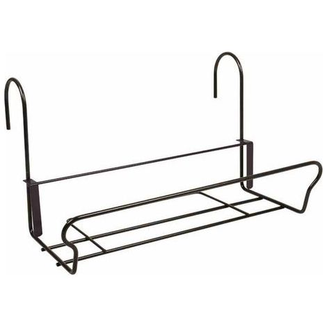 Universal Balkonkasten-Halter schwarz mit Sicherheitshaken 41,5 x 22 cm (1/2)