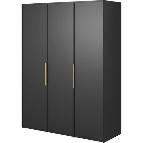 Selsey Frame - Kleiderschrank 3-türig mit 2 Kleiderstangen, 150 cm, schwarz (1/5)