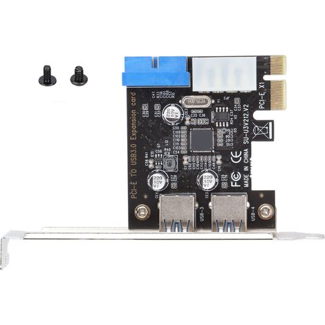 Adaptateur PCIE vers USB 3.0, carte d'extension 2 ports 19 broches 4P, contrôleur USB3.0 pour PC (1/5)