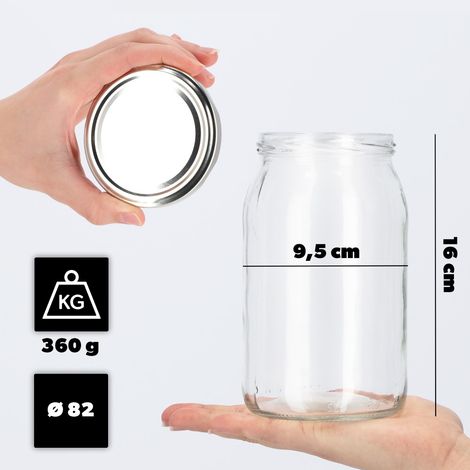 KADAX Weckgläser 900 ml, Sturzglas zum Einlegen, Einkochgläser für Schraubdeckel, Einmachglas verwen