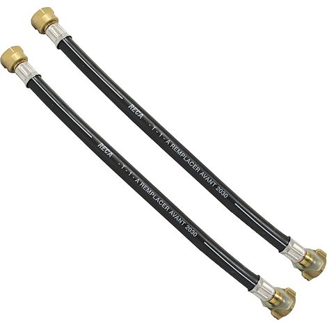 Favex – Lyre souple NF gaz butane propane 35 cm – Pression max 20 bars – Écrou bouteille – Écrou 20x150 pour installation domestique