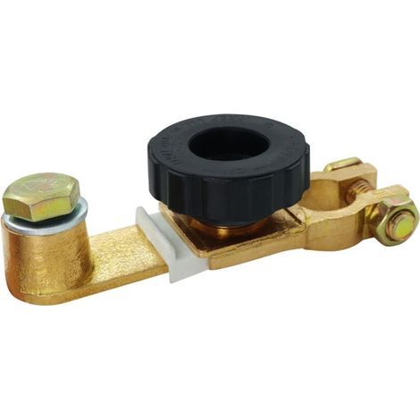 RHG Autobatterie-Trennschalter, 12V-36V Batterieschutzschalter, Material: Reines Kupfer, Universeller Fahrzeugbatterie-Trennschalter mit Knopf (Schwarz) (1/5)