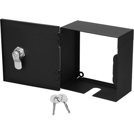 Boîtier de Prise Électrique Verrouillable, Cache Prise, Fer Noir, 1 Gang, Étanche, Anti-vol, pour Écoles et Bureau (1/5)