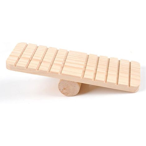 Balançoire en bois pour hamsters nains, jouet à mâcher et exercice pour petits animaux (1/4)