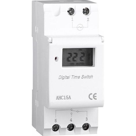 Minuterie numérique AHC15A, montage sur rail DIN, relais de minuterie numérique programmable 7 jours pour usage industriel (1/4)