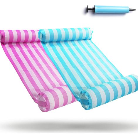 Lot de 2 Hamac, Flotteur, Oreiller gonflable, Piscine, Adulte (1/5)