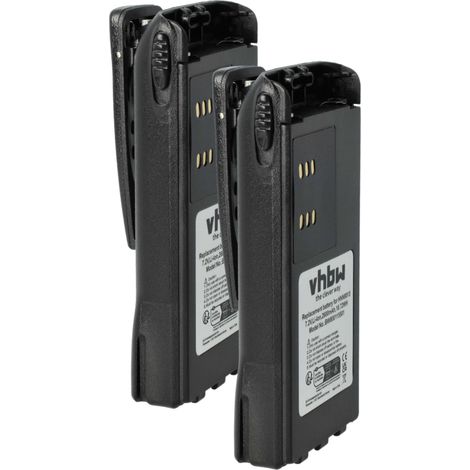 vhbw 2x Akku Ersatz für Motorola HNN9009, HNN9009A, HNN9008A, HNN9008AR, HNN9008 für Funkgerät, Walkie Talkie (2600 mAh, 7,4 V, Li-Ion)