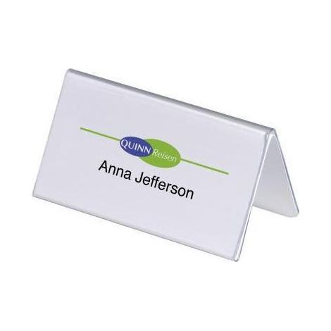 Tischnamensschild 100 x 52/104 mm (B x H) PVC-Hartfolie transparent 25 St./Pack. (1/4)