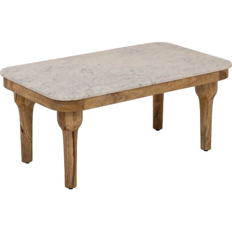 Table basse en marbre et en bois d'acacia Calix (1/5)