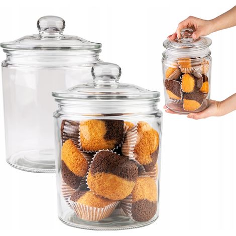 Set – 2x Glasbehälter à 2 l mit Glasdeckel