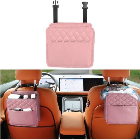 Leder Auto Mülleimer & Organizer, Hängend, Wasserdicht, Rosa (1/5)