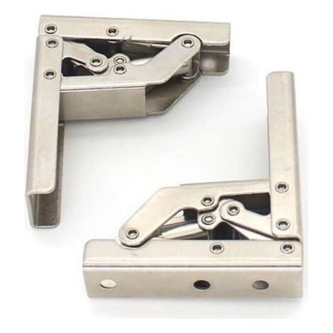 4 pièces de support de charnière pliable à 90 degrés épaissi reliant la charnière d'armoire support caché cadre de table accessoires de meubles (1/5)