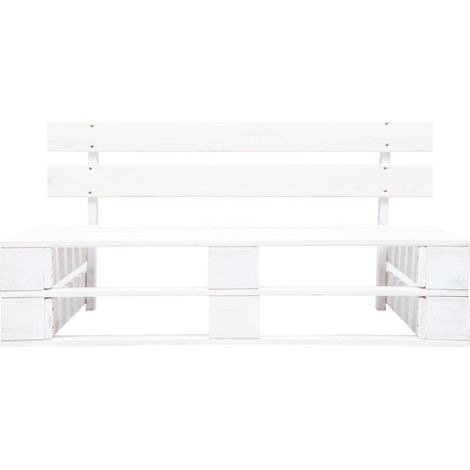 vidaXL Panca da Giardino su Pallet in Legno Bianco (1/3)