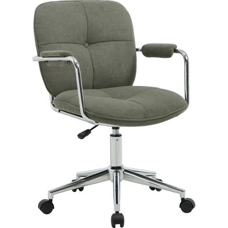 Wahson Chaise de Bureau Confortable Pivotante Fauteuil de Bureau en Chenille, Fauteuil Bureau Ergonomique avec Accoudoirs Chaise Bureau Réglage en Hauteur, Vert (1/5)