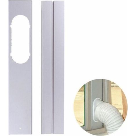 Dreistufige, einziehbare Dichtungsplatte für mobile Klimageräte, integriert in die Fensterrahmenplatte – höhenverstellbar 55–110 cm, 55–10 cm, Öffnung 7, 520 cm, 2 Stück (1/5)