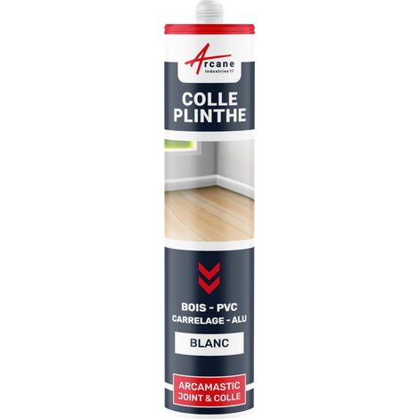 Colle plinthe, bois et carrelage, pose facile - 290 ml x 1 Blanc - ARCANE INDUSTRIES (1/5)