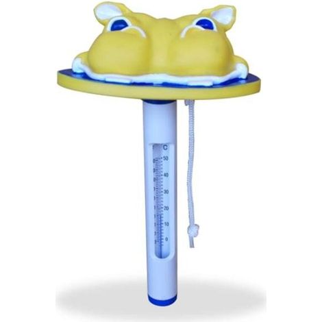 Thermomètre flottant en forme d’hippopotame pour piscine – mesure précise de la température de l’eau