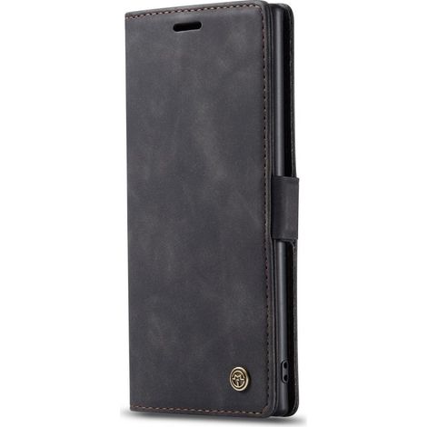 Funda Caseme para Samsung Galaxy Note 10 Plus/5G, funda tipo cartera de cuero, color negro. (1/5)