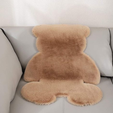 Hochfloriger Wohnzimmerteppich 105x75cm Dunkelbraun - Weiche Polypropylenfaser (1/4)